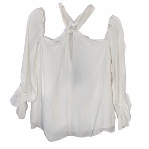 Greylin | White Blouse with Knot front